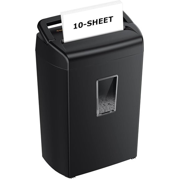 Bonsaii 10-Sheet Cross Cut Shredder with Waste Bin