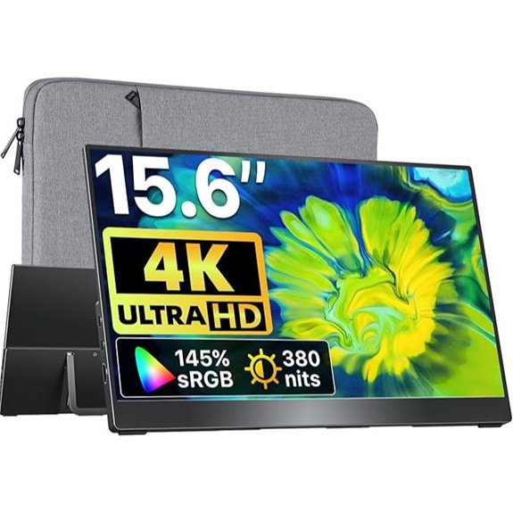 VisionOwl 15.6 4K Portable Monitor with Speakers