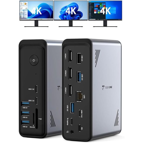 TobenONE 18-in-1 Triple 4K Docking Station