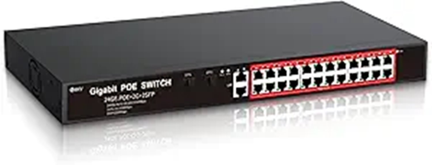 STEAMEMO 24-Port Managed Gigabit PoE+ Switch