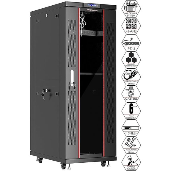 Sysracks 42U Network Server Rack with Wheels and LCD