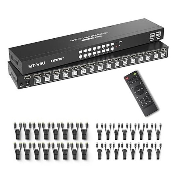 MT-VIKI 4K HDMI 16-Port KVM Switch with Cables