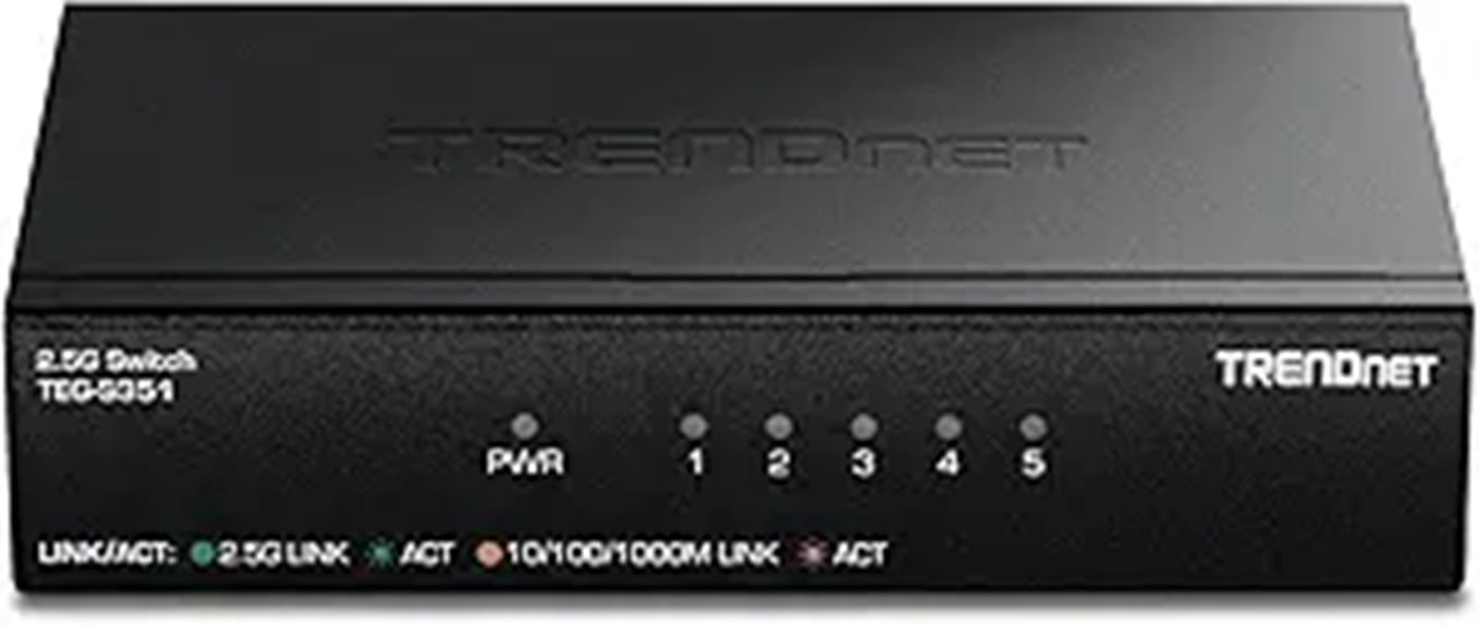 TRENDnet 5-Port 2.5Gb Switch with Lifetime Protection