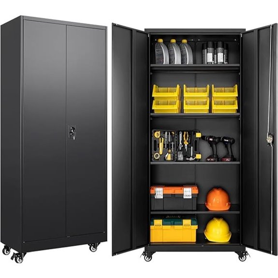 SISESOL 75-Inch Metal Rolling Storage Cabinet