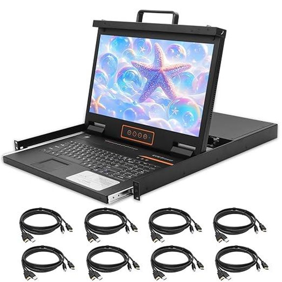 8-Port HDMI Rack Mount KVM Console with Cables
