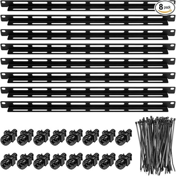 Zonon 8-Set 19-Inch Server Rack Cable Management Kit