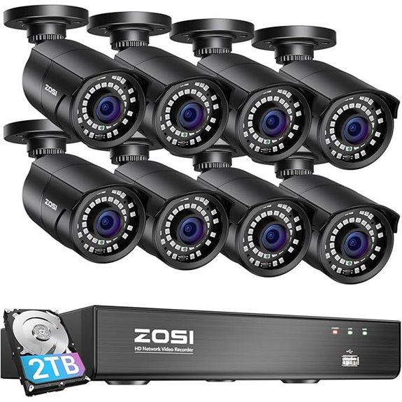 ZOSI 8MP 4K PoE Security Camera System with NVR
