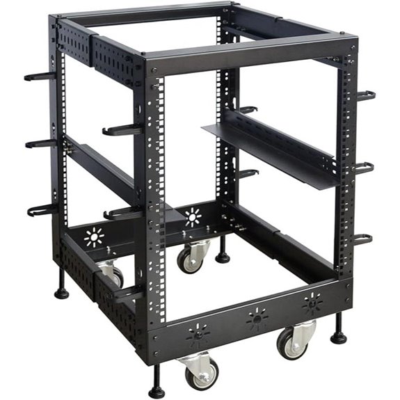 RIVECO 12U Adjustable 19 Server Rack with Casters