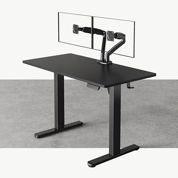 HUANUO Standing Desk & Dual Monitor Arms Set