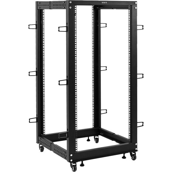 VIVO 25U Adjustable Mobile Server Rack Cart