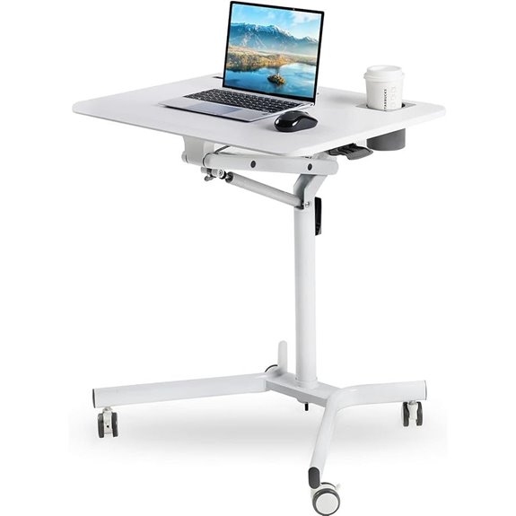 Lipo Mobile Sit-Stand Desk with Gas Spring Riser