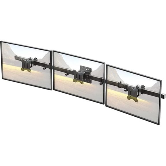 Triple Monitor Wall Mount with Adjustable Arms