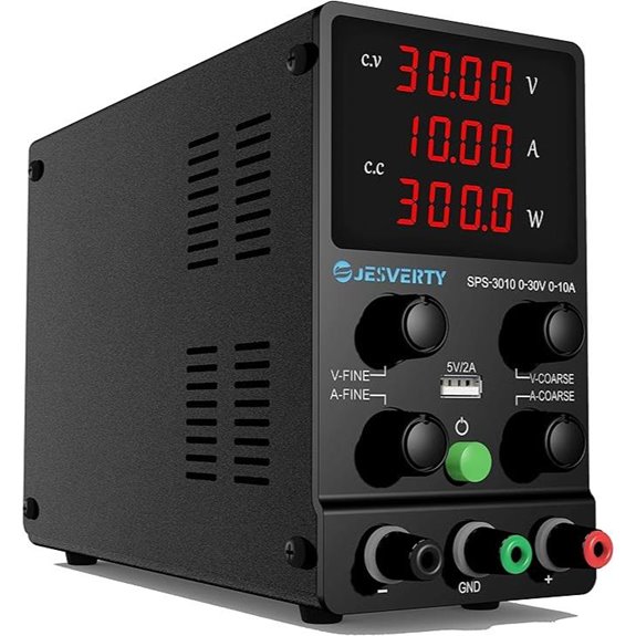 Variable DC Power Supply with USB and Adjustable Output