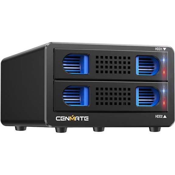 Dual Bay Aluminum RAID Enclosure with Cooling Fan