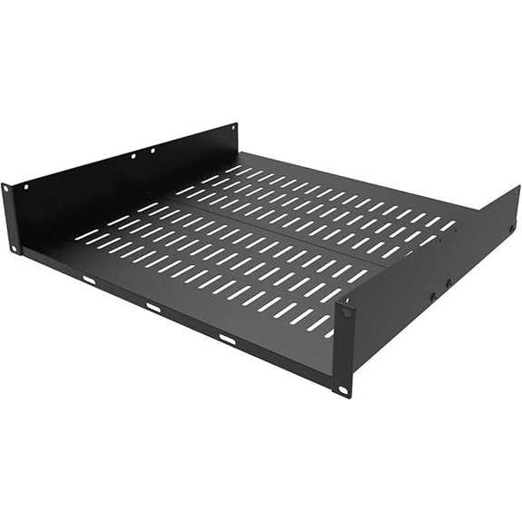 Jingchengmei 2U Vented Server Rack Shelf Black