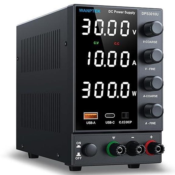 Variable DC Power Supply with USB & Type-C Charging