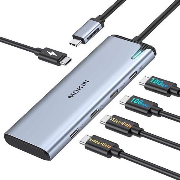 USB C Dual Monitor Hub with 4K@60Hz & 100W PD