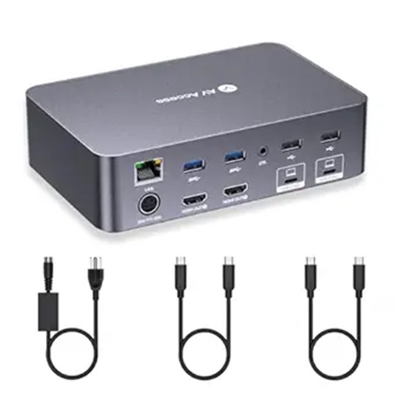 AV Access 2-Monitor KVM Switch with 4K USB-C Ethernet