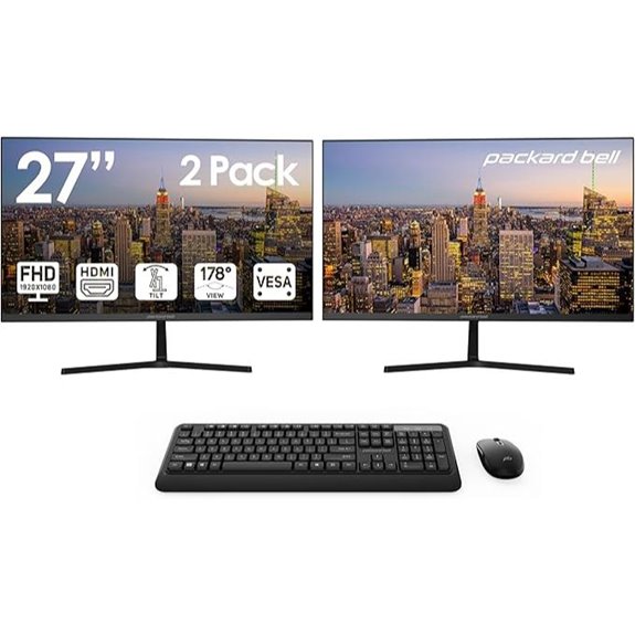 Packard Bell 27 FHD Monitor & Wireless Keyboard (2 Pack)