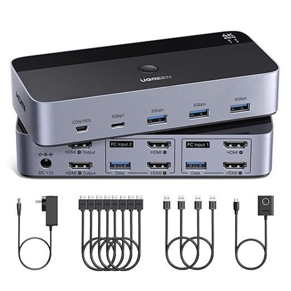 UGREEN 2-Port HDMI KVM Switch with USB 3.0