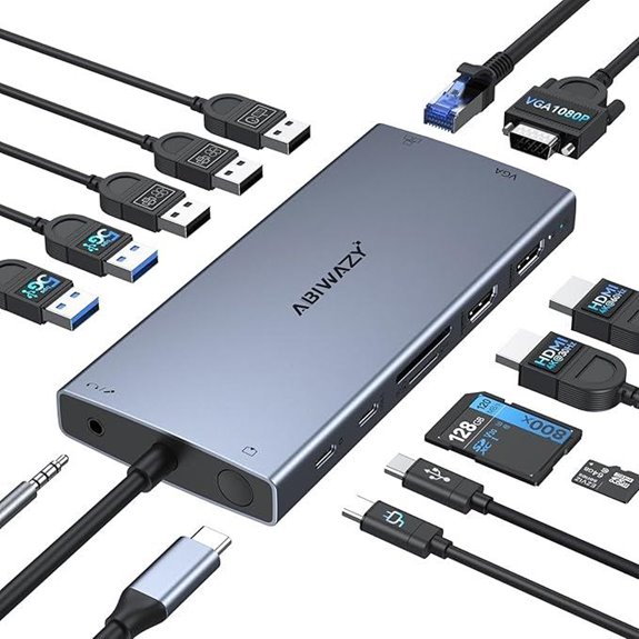 USB-C Dual Monitor Docking Station with Multiple Ports