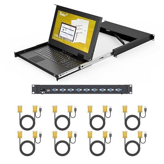 8-Port VGA Rack Mount LCD KVM Console with Cables