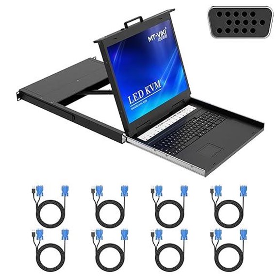 MT-VIKI 8-Port VGA KVM Switch with 19'' Monitor