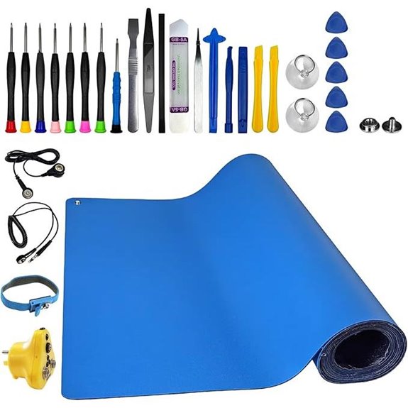 esd rubber mat with tools
