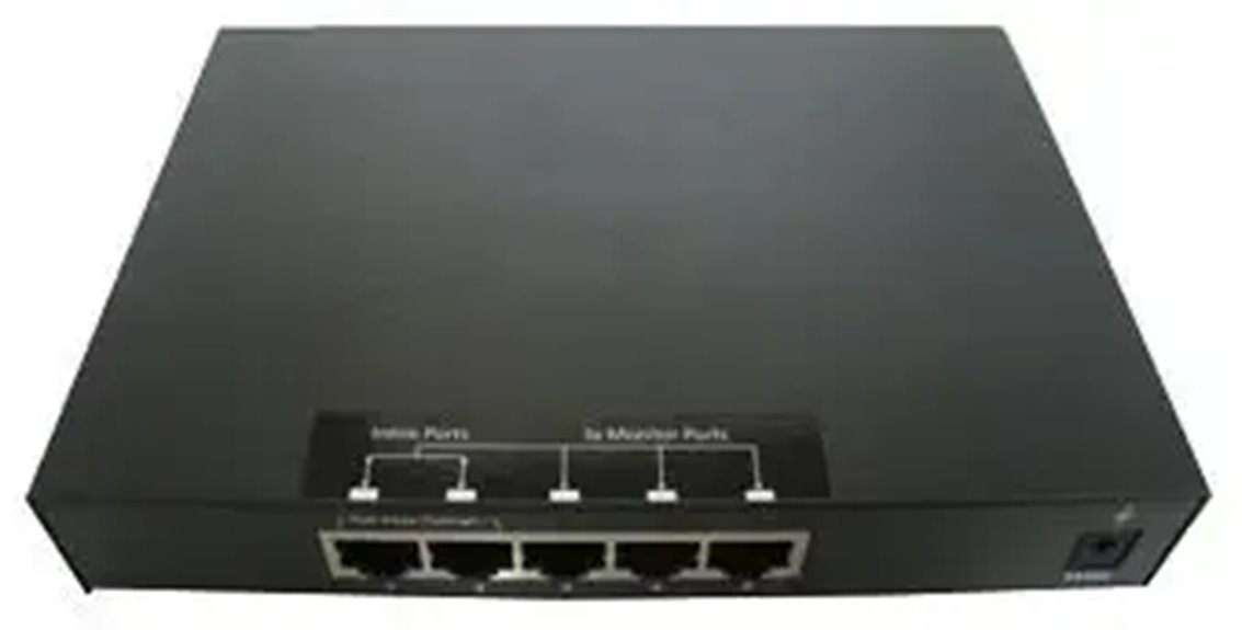 1-to-3 10/100/1000Base-T Ethernet Flow Switch Tap Black
