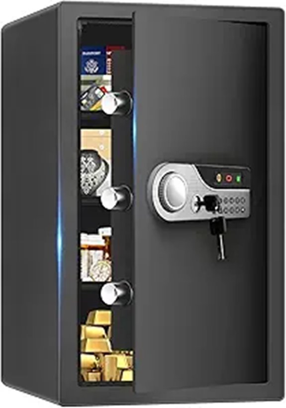 Fireproof Safe with Alarm Keys Shelves for Home