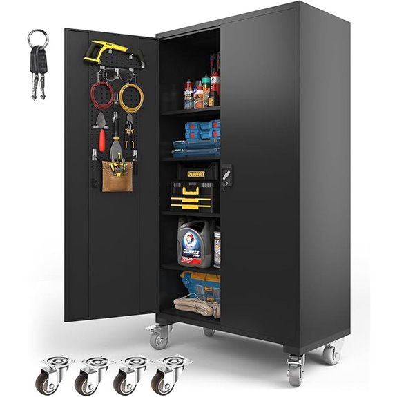 Heavy-Duty 72 Lockable Steel Garage Storage Cabinet