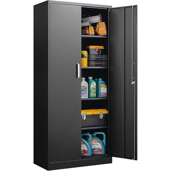 Heavy-Duty Steel Garage Storage Cabinet with Lockable Doors