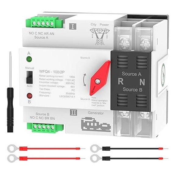 Automatic Transfer Switch 100A AC110V for Home RV