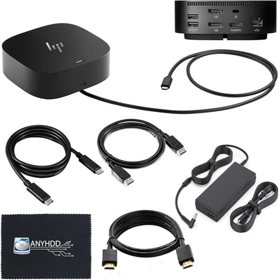 HP Dual Monitor Docking Station with Cables and Accessories