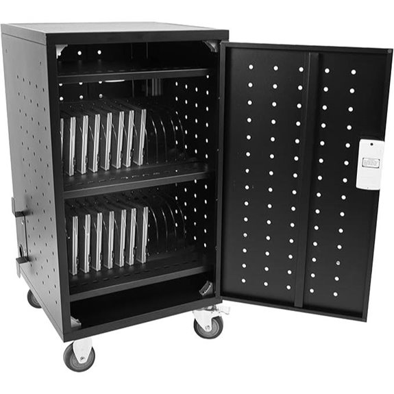 VIVO 30-Bay Locking Charging Cart for Laptops
