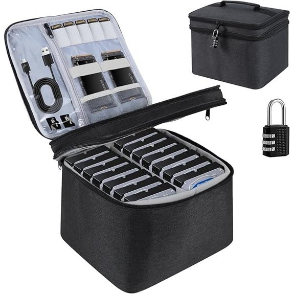 14-Bay Hard Drive Storage Case with Lock