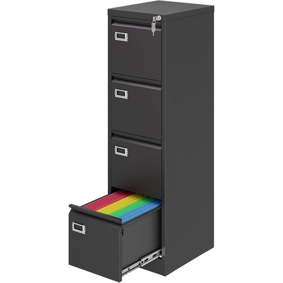 4-Drawer Lockable Metal Filing Cabinet for Office