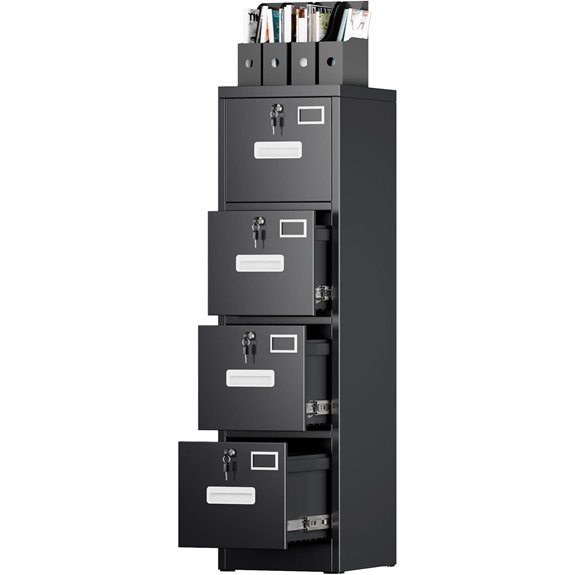 SUXXAN 4-Drawer Metal Filing Cabinet with Lock