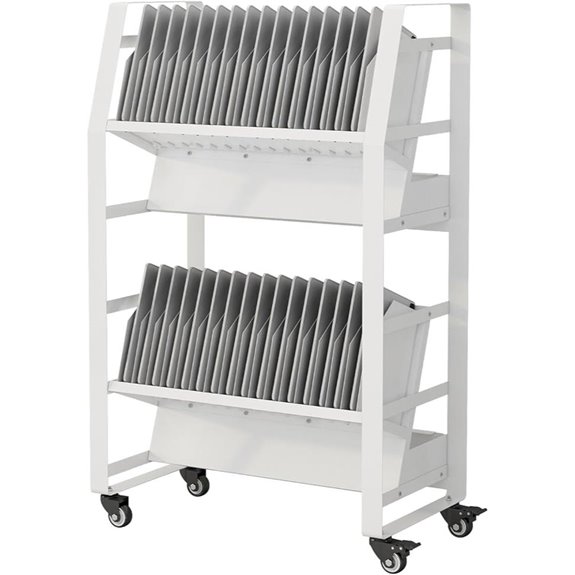 32-Device Mobile Charging Cart with Lockable Wheels