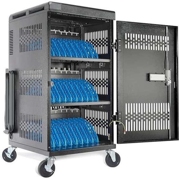 30-Bay Mobile Charging Cart for Laptops with Lock