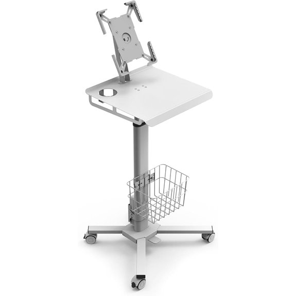 Adjustable Medical Cart with iPad Enclosure