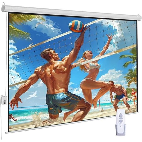 Motorized 120 Indoor/Outdoor Projector Screen with Remote