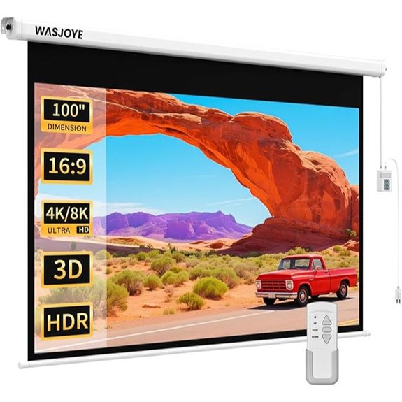 WASJOYE 100 Electric Motorized Projector Screen