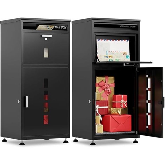 Large Outdoor Locking Mailbox with Parcel Drop