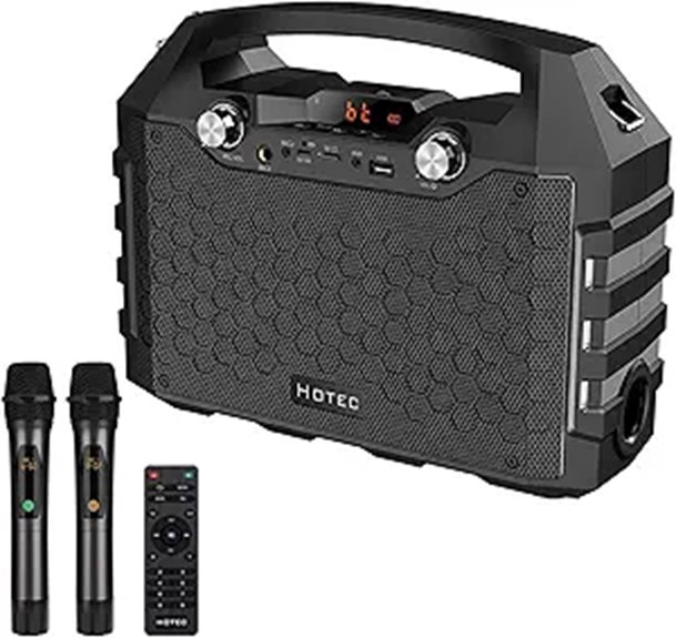 Hotec Wireless Bluetooth Portable Karaoke Speaker System