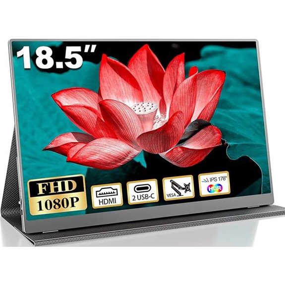 18.5-Inch Portable FHD Monitor with Speakers and Cover