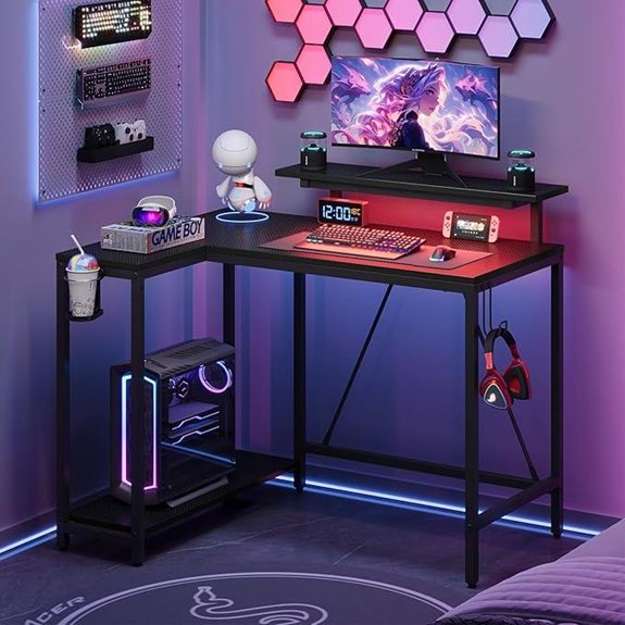 42 Reversible Gaming Desk with Monitor Stand