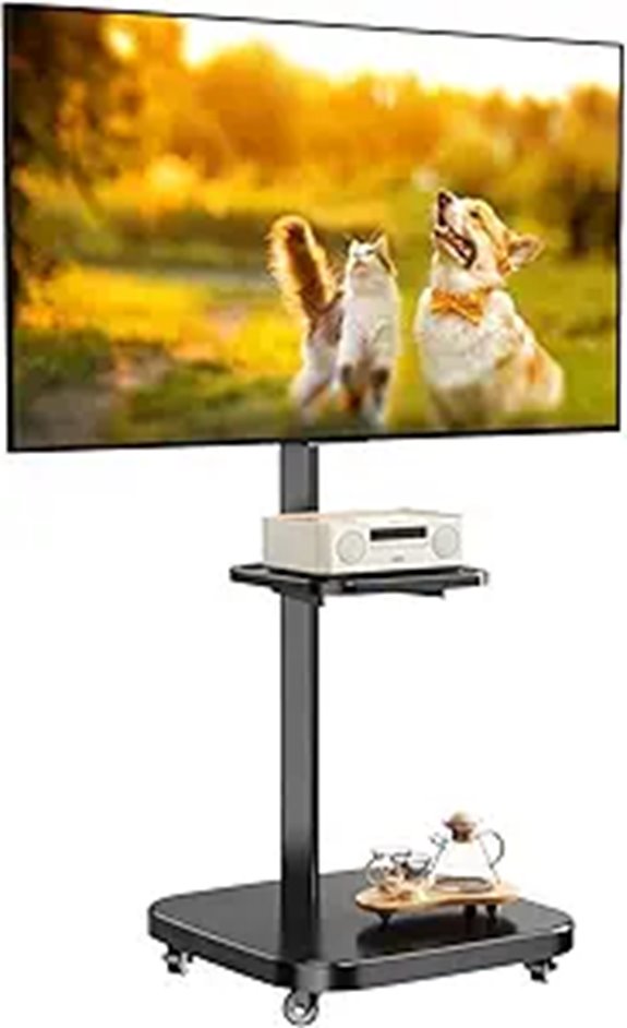 Mobile TV Stand with Rotation and Wheels