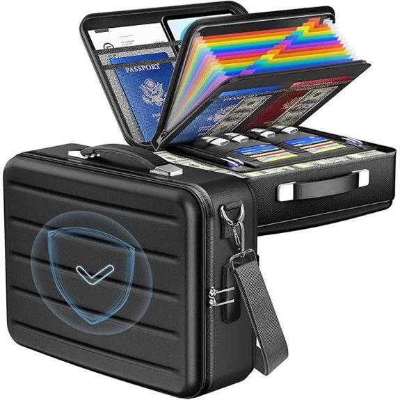 Fireproof Locking Document Box for Home and Travel