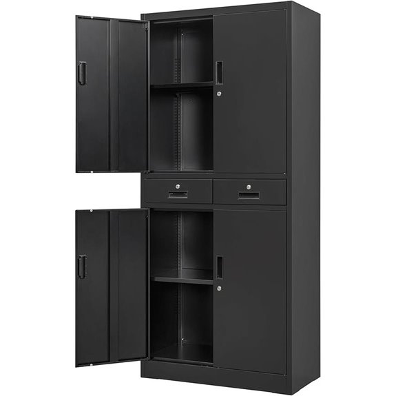 Steel Locking Storage Cabinet with Shelves and Drawers